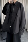 设计感解构拼接白色长袖衬衫男潮牌春秋美式外套AC033-P68，男装衬衫，星座1017