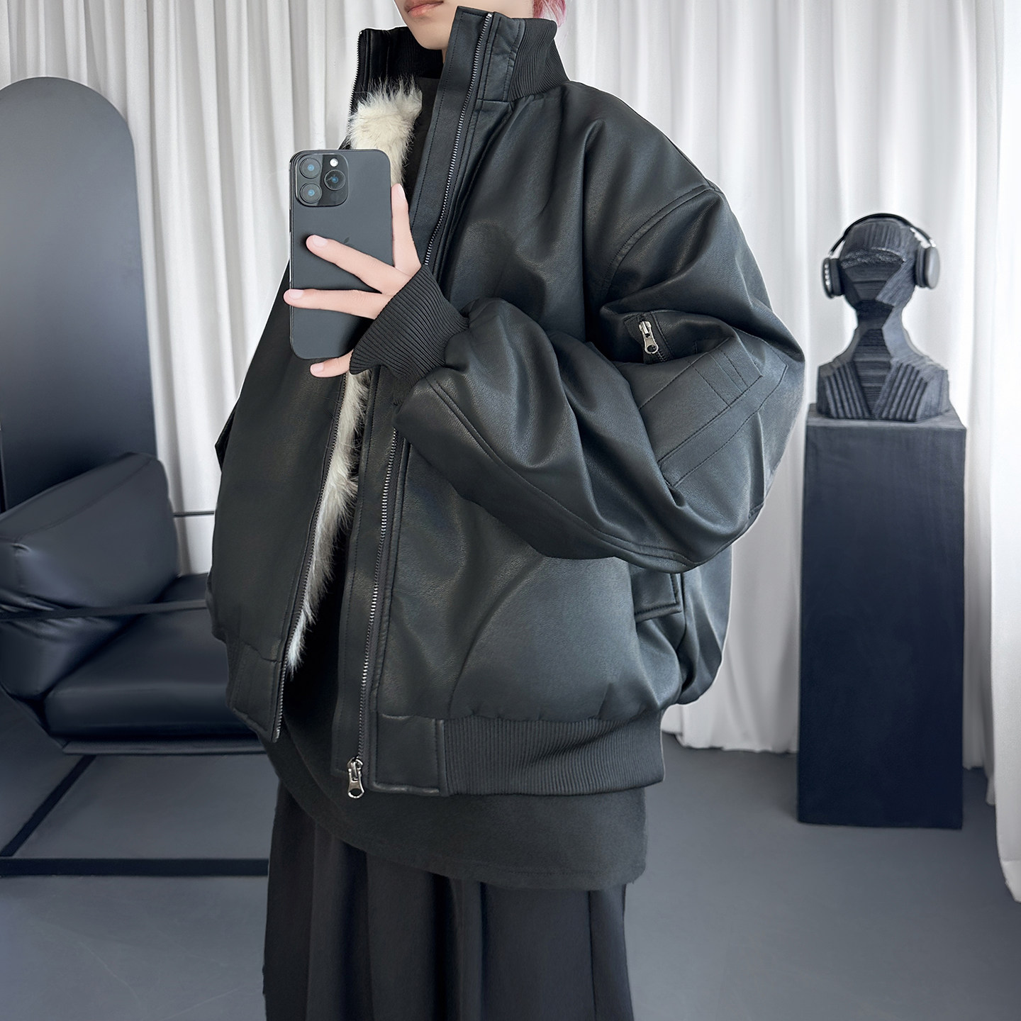 飞行员皮夹克座山雕冬季美式复古短款棉衣外套男棉服 M3581-P148图片