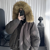 户外防风仿毛领短款宽松工装棉服男M1103-P148，男装棉衣，星座1017