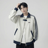 现货2026三条杠翻领夹克男宽松休闲运动外套现货R238-P68，男装夹克，星座1017