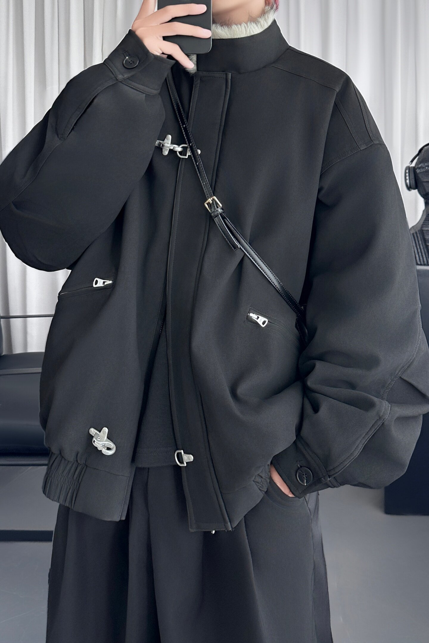 毛领复古（仿貂毛领）秋冬季座山雕夹克棉服外套男Q6064-P148,男装夹克,星座1017