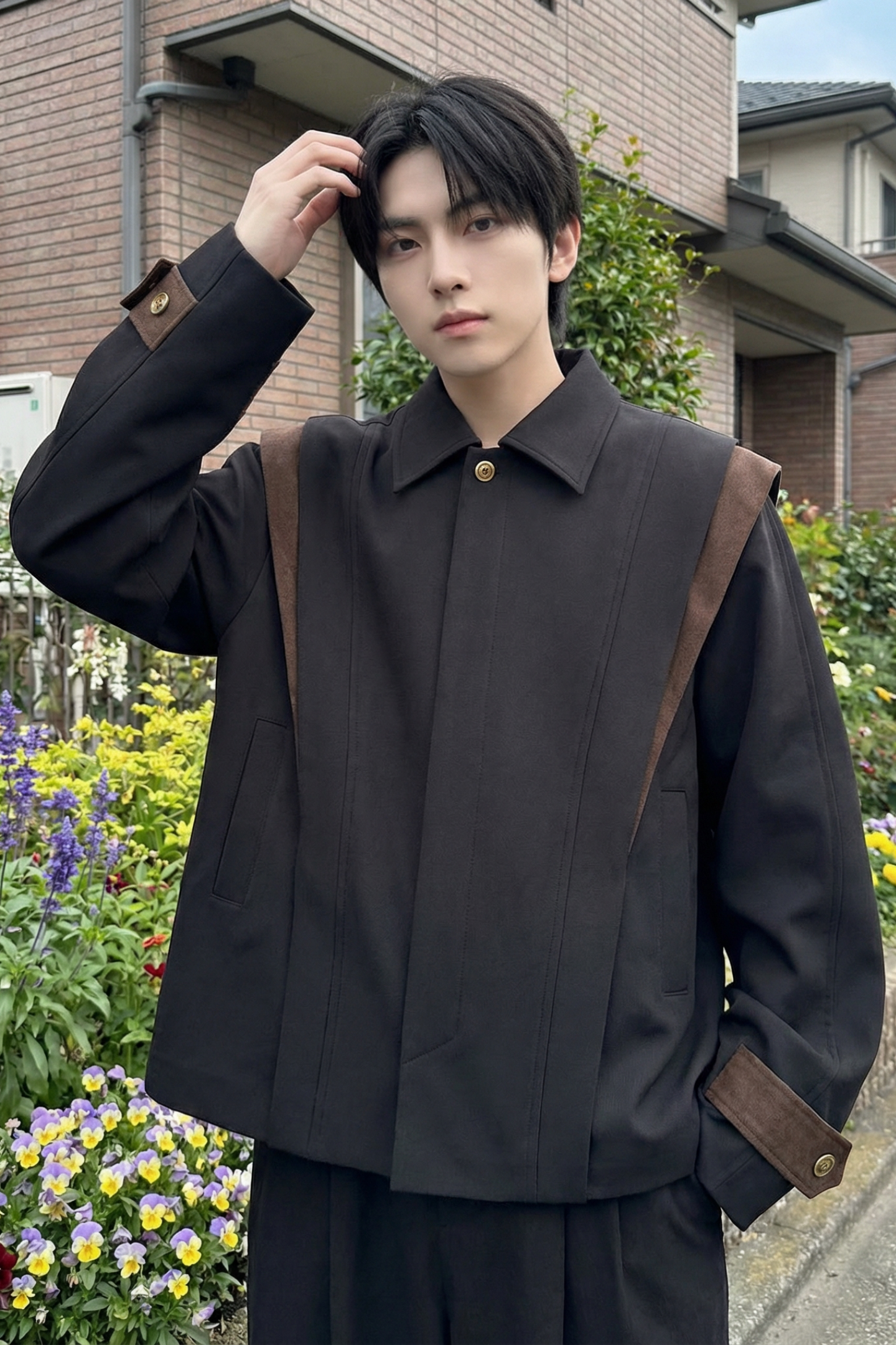 现货新款春季飞肩撞色夹克外套男设计感痞帅上衣JK905-P108,男装夹克,星座1017