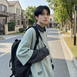 现货2026春款假两件卫衣衬衫领复古vibe格子美式外套A5613-P65，男装衬衫，星座1017