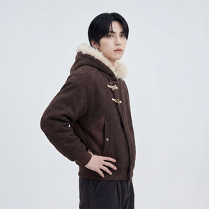现货 斜门襟牛角扣毛里新款座山雕毛呢外套 W2029-P138图片
