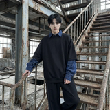 2026春款假两件卫衣衬衫领复古vibe格子美式外套CR447-P68，男装衬衫，星座1017