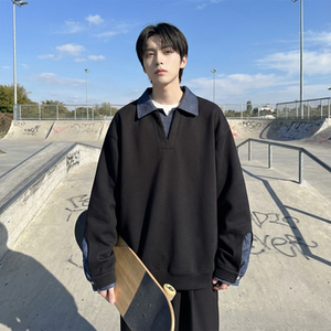 现货 春季新款翻领高级感衬衫领上衣长袖卫衣男装潮 WY212-P68，男装衬衫，星座1017