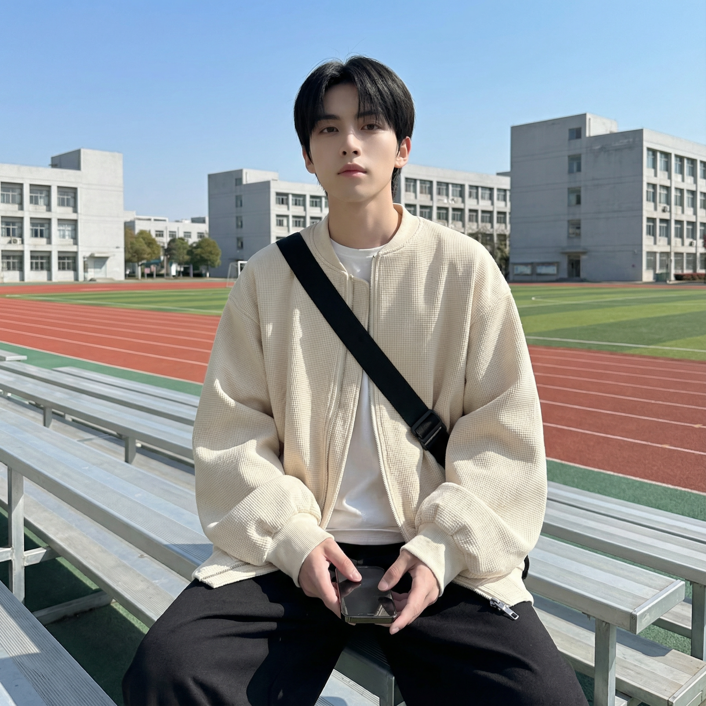 现货2026日系痞帅华夫格宽松休闲棒球立领夹克衫外套NK828-P89，男装夹克，星座1017