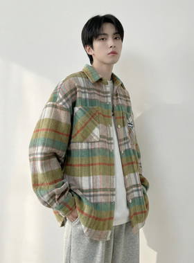 现货美式复古潮流大码格子小香风衬衫 HC45642-P55