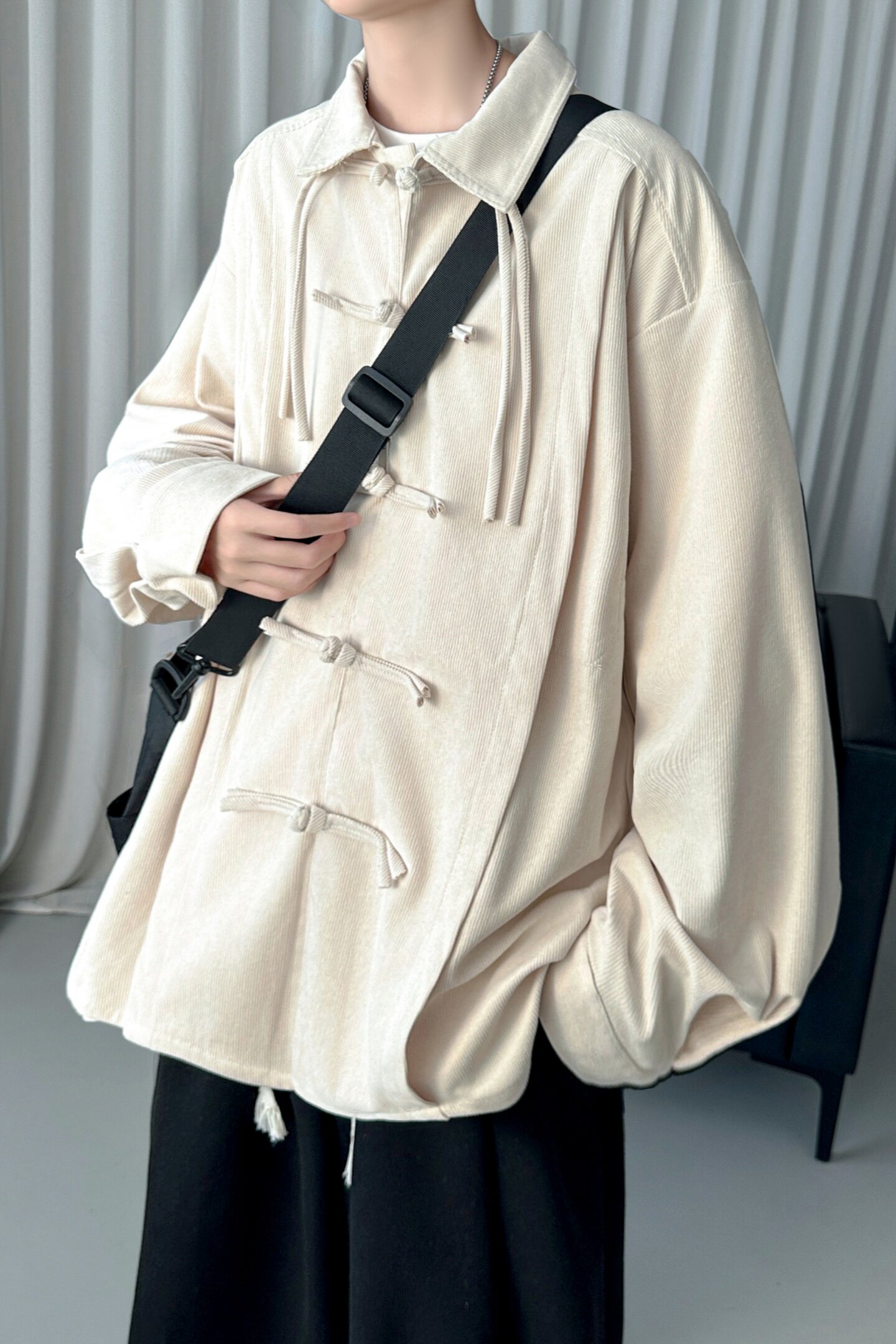2025港风宽松汉服唐装打底风长袖衬衫C64-P60,男装衬衫,星座1017