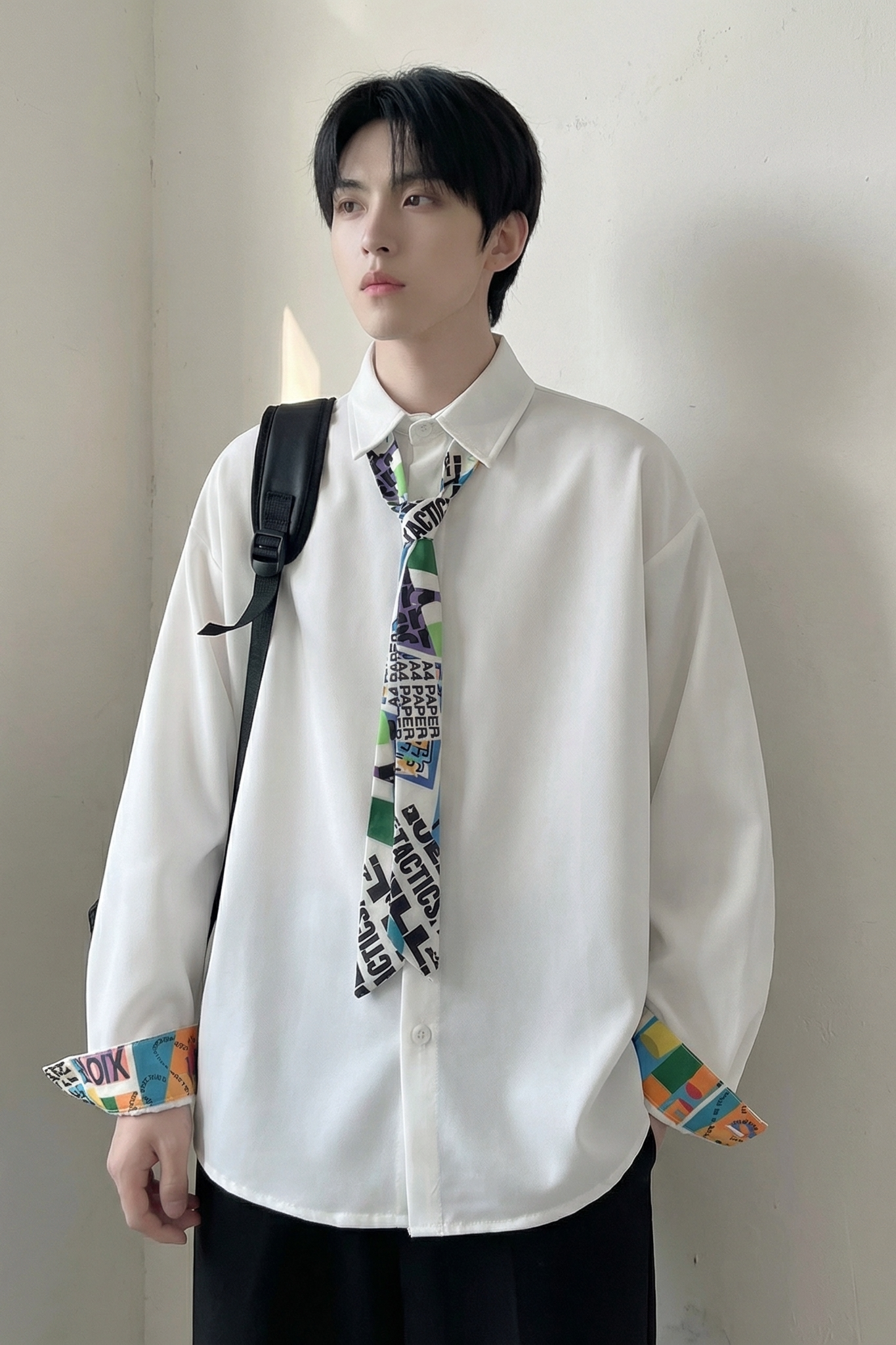 现货长袖衬衫男潮流带领带帅气港风高级感情侣衬衣FA32-P55,男装衬衫,星座1017