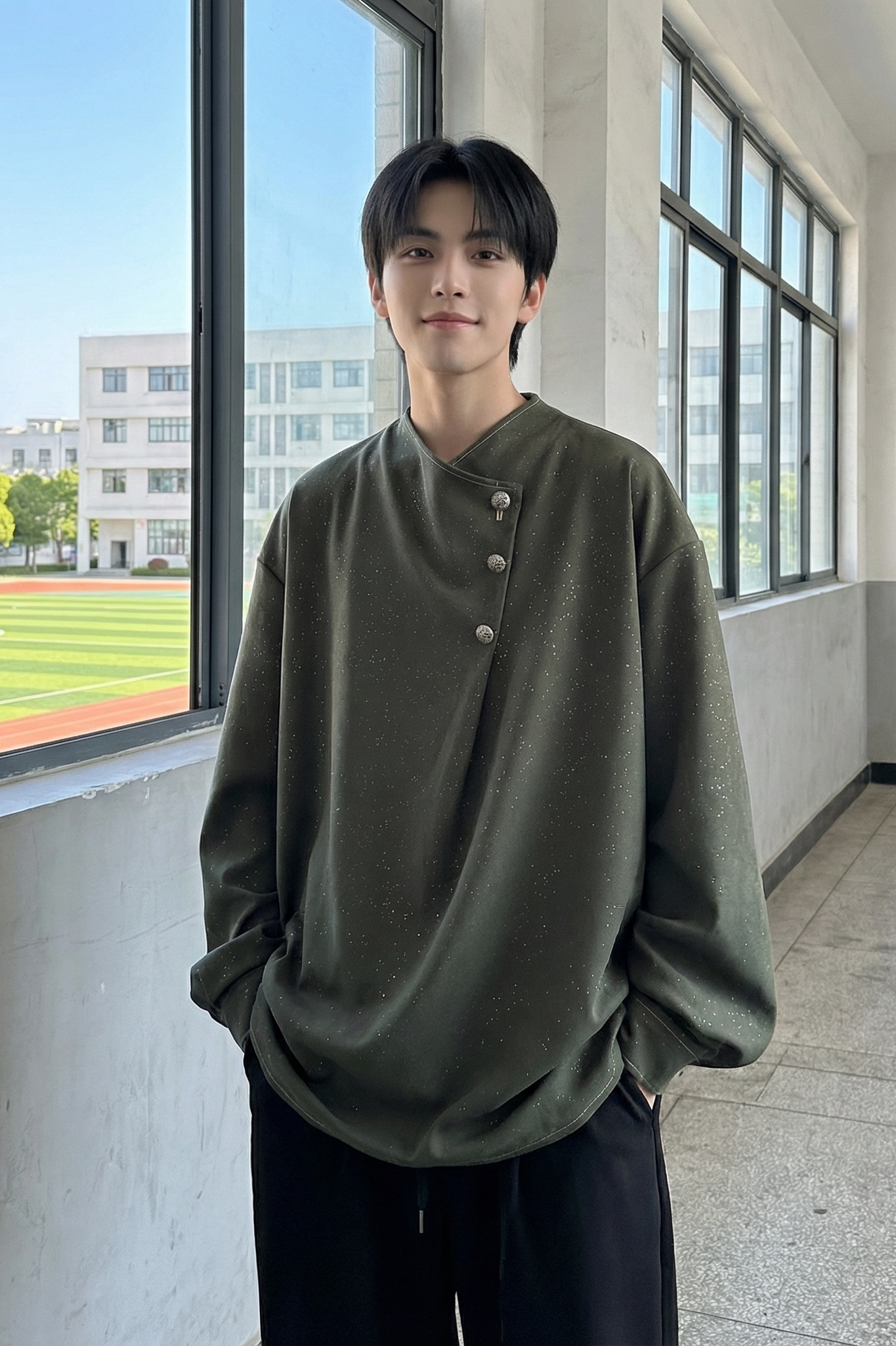 现货新中式痞帅衬衣高级感小香风衬衫微闪潮流痞帅衬衣A903-P68,男装衬衫,星座1017