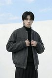 现货美式毛呢夹克棉服加厚高级痞帅夹棉棒球服短款外套Q955-P138，男装夹克，星座1017
