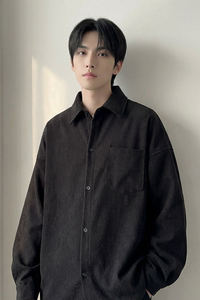 现货灯芯绒高级感长袖衬衫男休闲衬衣外套 C963-P48图片