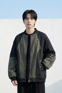 休闲百搭撞色拼接棒球服美式复古夹克 JK830-P80图片