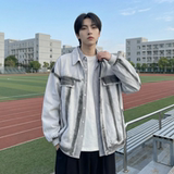 现货2026春季工装休闲夹克高级感牛仔外套JK11-P100，男装工装外套，星座1017