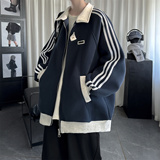 现货2026三条杠翻领夹克男宽松休闲运动外套现货R238-P68，男装夹克，星座1017