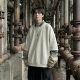 现货慵懒假两件衬衫领卫衣日系情侣碎花上衣A881-P65，男装衬衫，星座1017