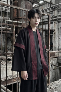 现货 春秋风蟒纹印花拼接男士道袍汉服 D3206-P78图片