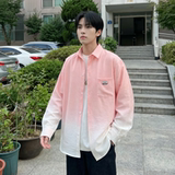 2026现货渐变长袖衬衫水洗褶皱宽松潮流休闲衬衣DS651-P58，男装衬衫，星座1017