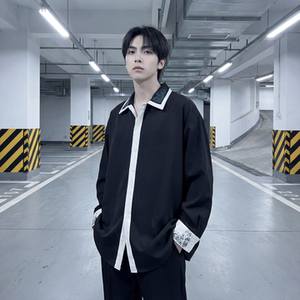 现货潮衬衫小众刺绣长袖衬衣新中式情侣外套 DY877-P68，男装衬衫，星座1017