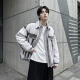 现货2026春季工装休闲夹克高级感牛仔外套JK11-P100，男装工装外套，星座1017