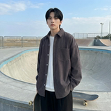 现货灯芯绒高级感长袖衬衫男休闲衬衣外套C963-P48，男装衬衫，星座1017