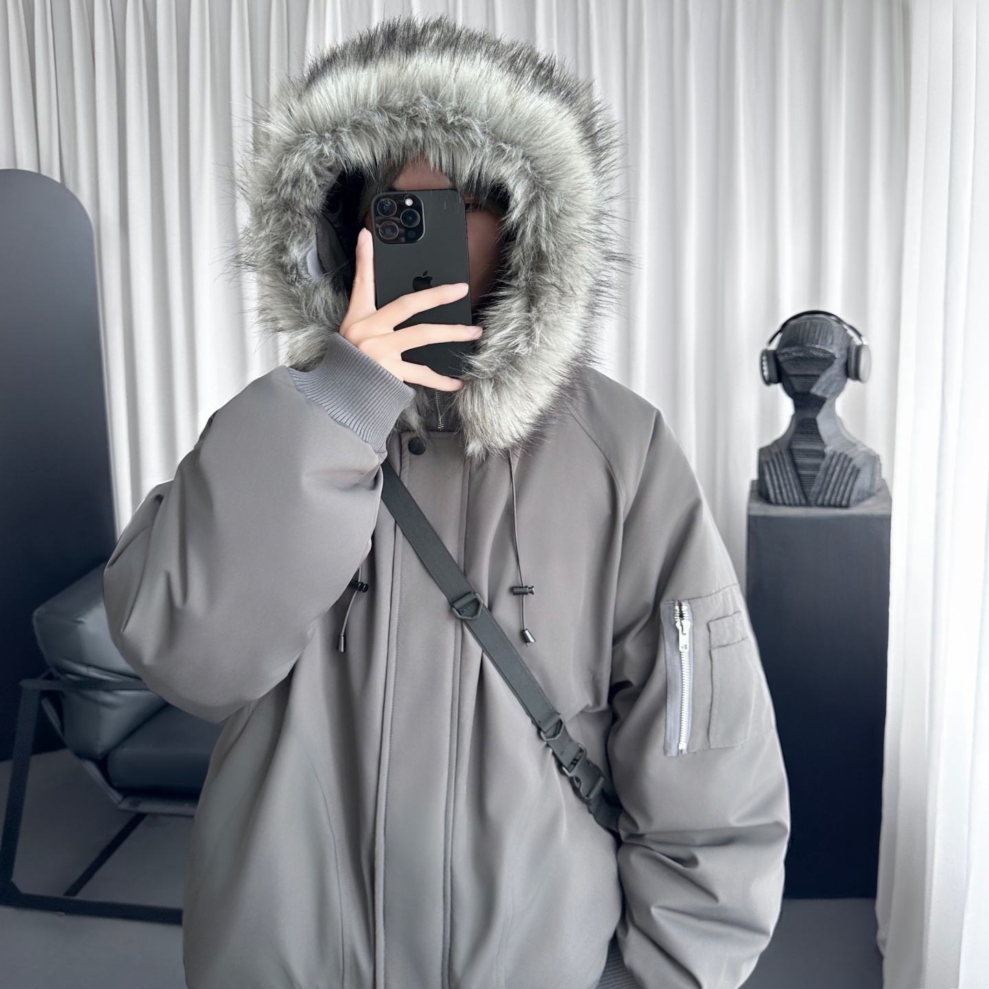 冬季新款韩版宽松加厚保暖派克服工装外套 M7506-P148