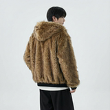 现货痞帅皮衣两面穿外套新款加厚PU皮毛一体机车外套M2483-P138，男装皮衣，星座1017