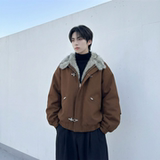 现货毛领复古（仿貂毛领）秋冬季座山雕夹克棉服外套男Q664-P148，男装夹克，星座1017