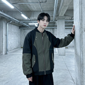 现货休闲百搭撞色拼接棒球服美式复古夹克 JK830-P80图片