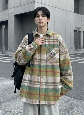 现货美式复古潮流大码格子小香风衬衫 HC45642-P55