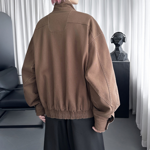 美式复古cleanfit风立领短款夹克立体大口袋情侣外套 Q7175-P128图片