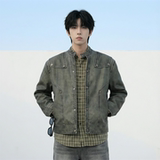 现货2026飞行夹克外套春秋薄款痞帅街头潮牌立领上衣DK568-P118，男装夹克，星座1017