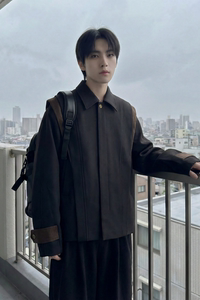 现货新款春季飞肩撞色夹克外套男设计感痞帅上衣 JK905-P108图片