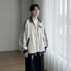 现货 2026三条杠翻领夹克男宽松休闲运动外套 现货  R238-P68图片