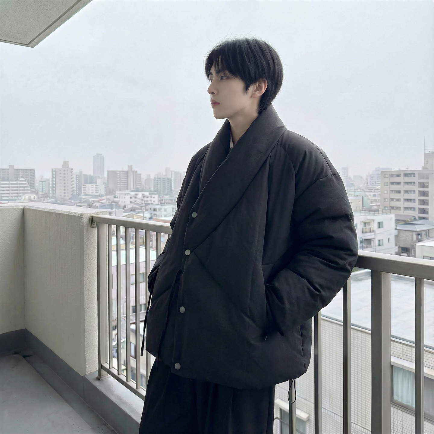 现货棉服男款新中式男装高级感无领设计外套M0845-P110控138,男装棉衣,星座1017