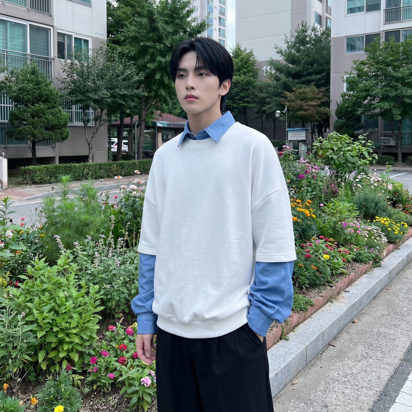 2026春款假两件卫衣衬衫领复古vibe格子美式外套CR447-P68，男装衬衫，星座1017