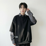 现货2026春款假两件卫衣衬衫领复古vibe格子美式外套A5613-P65，男装衬衫，星座1017