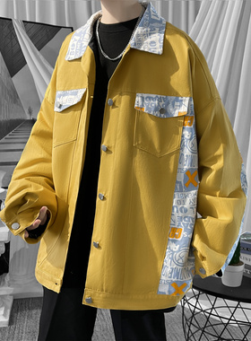 现货 2026春季痞帅拼接设计感翻领夹克高级感潮流外套  J24-P75