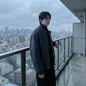 现货美式毛呢夹克棉服加厚高级痞帅夹棉棒球服短款外套Q955-P138,嘟嘟唇口红平价穿搭图片
