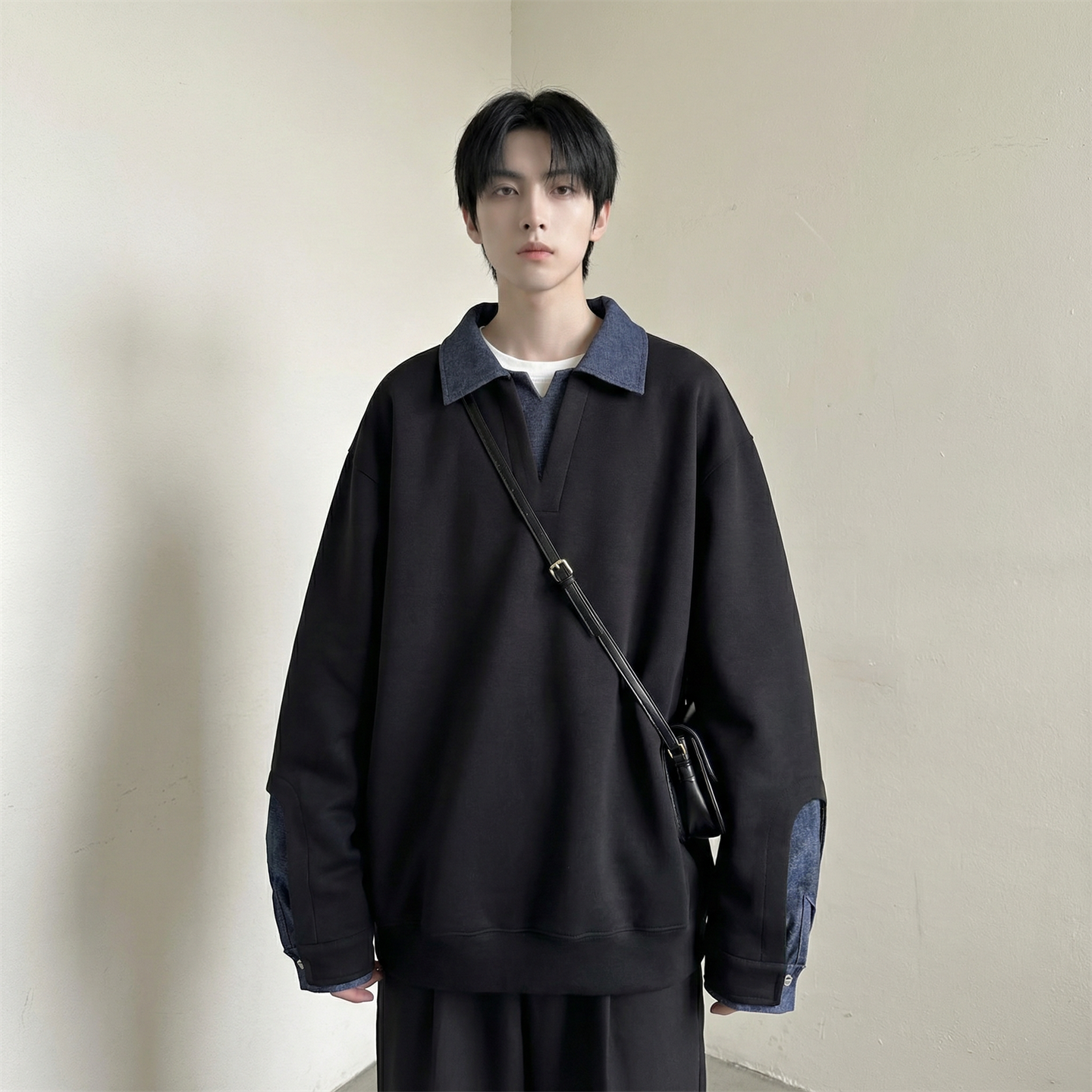 现货春季新款翻领高级感衬衫领上衣长袖卫衣男装潮WY212-P68,男装衬衫,星座1017