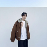现货毛领复古（仿貂毛领）秋冬季座山雕夹克棉服外套男Q664-P148，男装夹克，星座1017