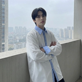 现货高级感小众设计拼接衬衫男痞帅纯色宽松潮流衬衣S1858-P68，男装衬衫，星座1017