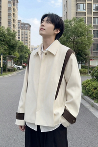 现货新款春季飞肩撞色夹克外套男设计感痞帅上衣 JK905-P108图片