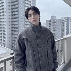 现货 美式复古加厚休闲外套韩版宽松立领短款外套 GK801-P118图片
