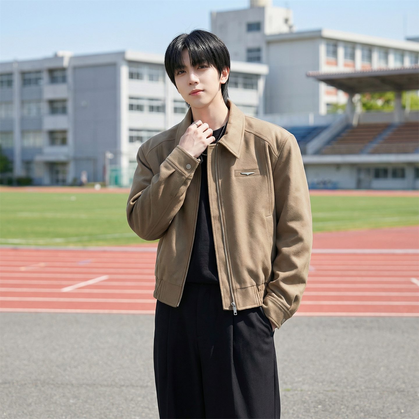 现货2025棒球领短款夹克高级感美式垫肩外套HJ7727-P90X149,男装夹克,星座1017
