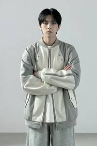 现货休闲百搭撞色拼接棒球服美式复古夹克 JK830-P80图片
