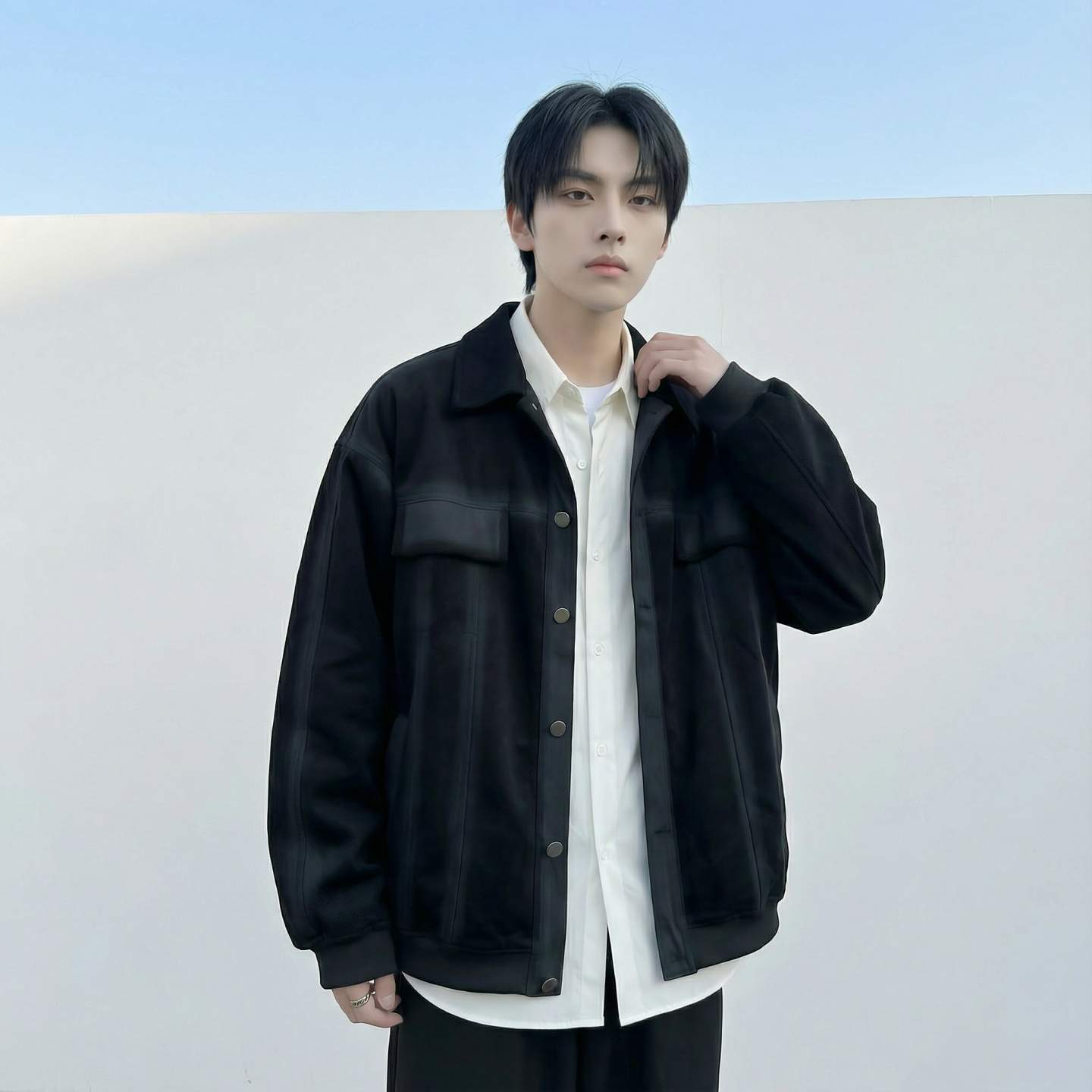 现货2026春季工装休闲夹克高级感牛仔外套JK11-P100,男装工装外套,星座1017
