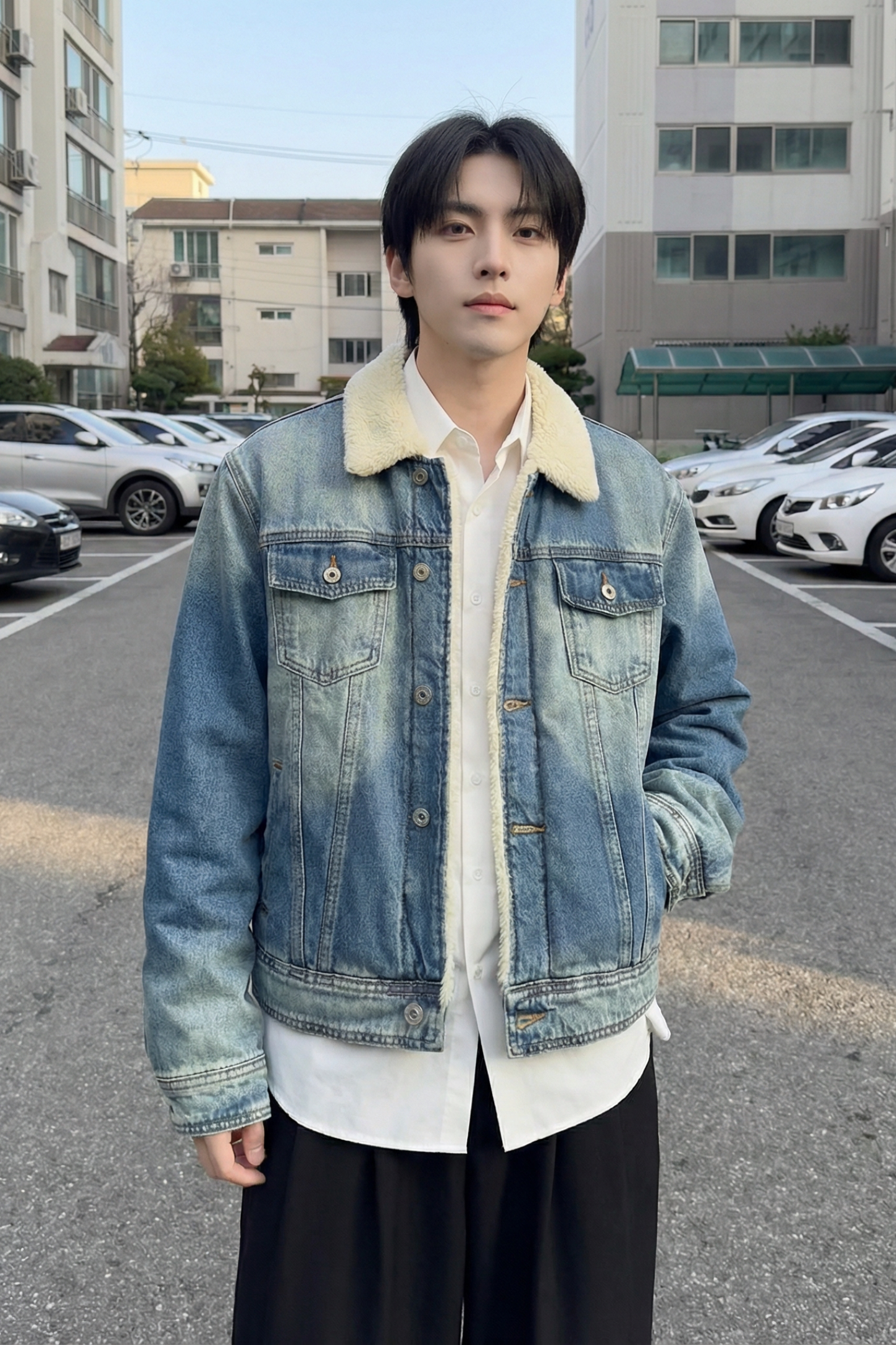 新款现货做旧羊羔绒牛仔外套保暖棉服夹克Q2053-P138,男装工装外套,星座1017