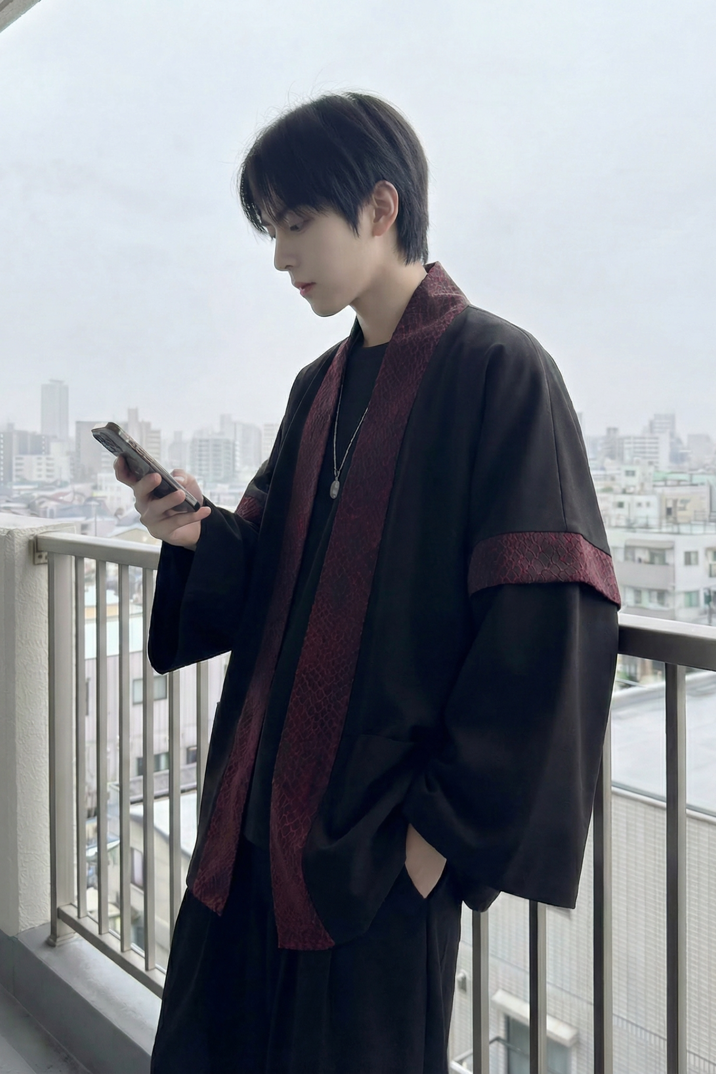 现货春秋风蟒纹印花拼接男士道袍汉服D3206-P78,男装民族服装,星座1017